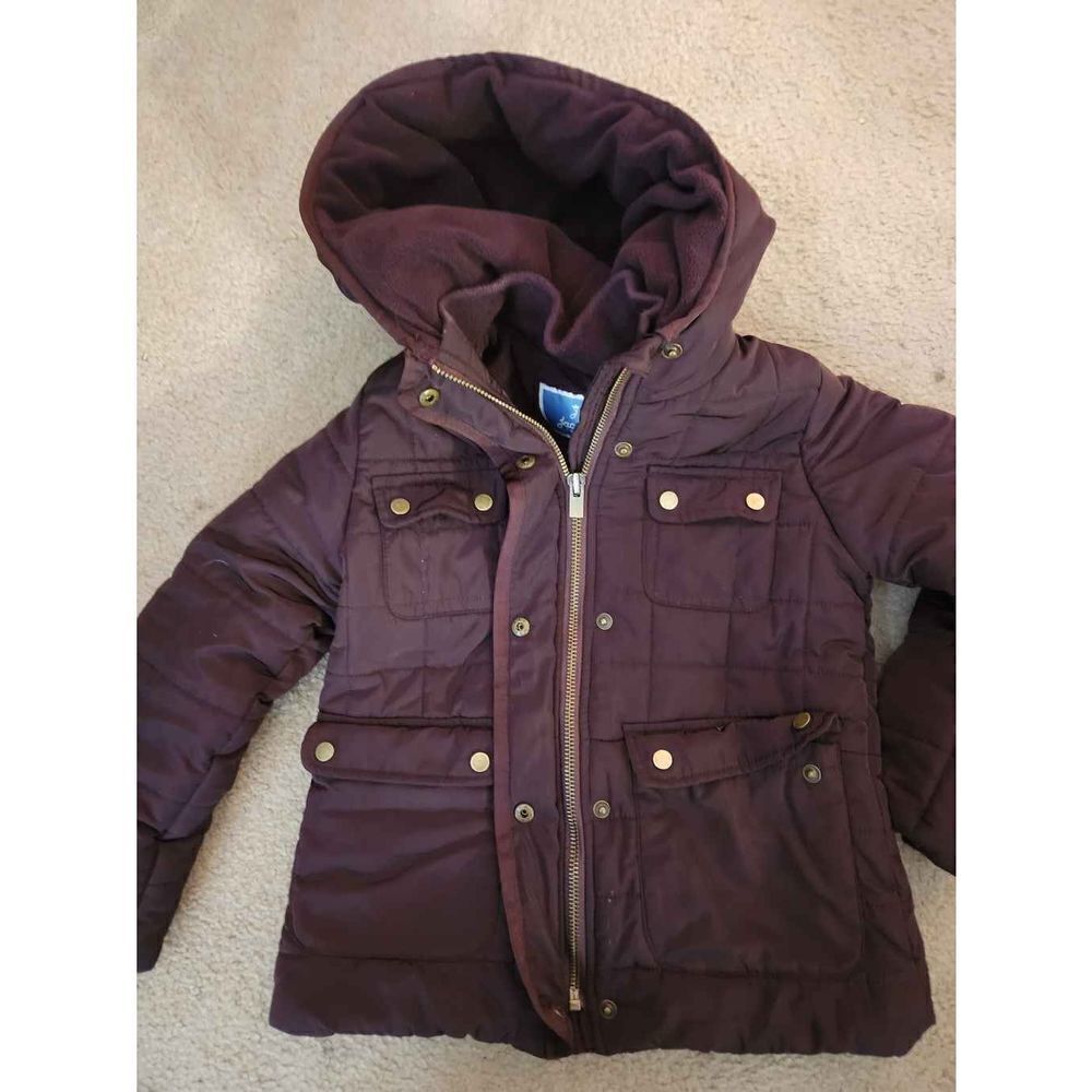 Jacadi kida  brown quilted winter coat sz 6